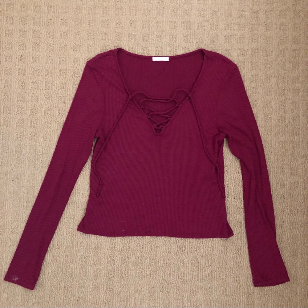 Maroon long sleeve top size: L